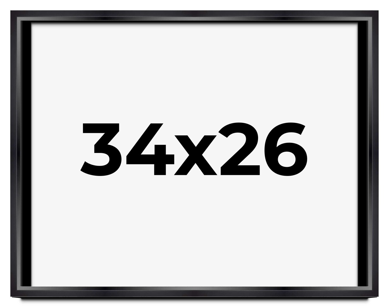 Modern Shadow Box 1.5" Depth Black Picture Frame - UV Acrylic, Backing Board, Hanging Hardware